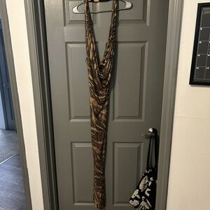 Nova Luxe Brown and Gold Dress